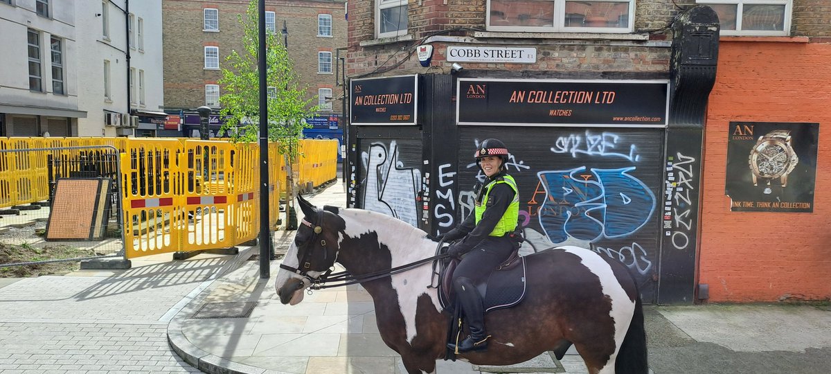 #PHGilbert and #PHAndy patrolled the Bishopsgate area today, stopping off at aptly named Cobb Street and @spitalfieldsE1. 325CP