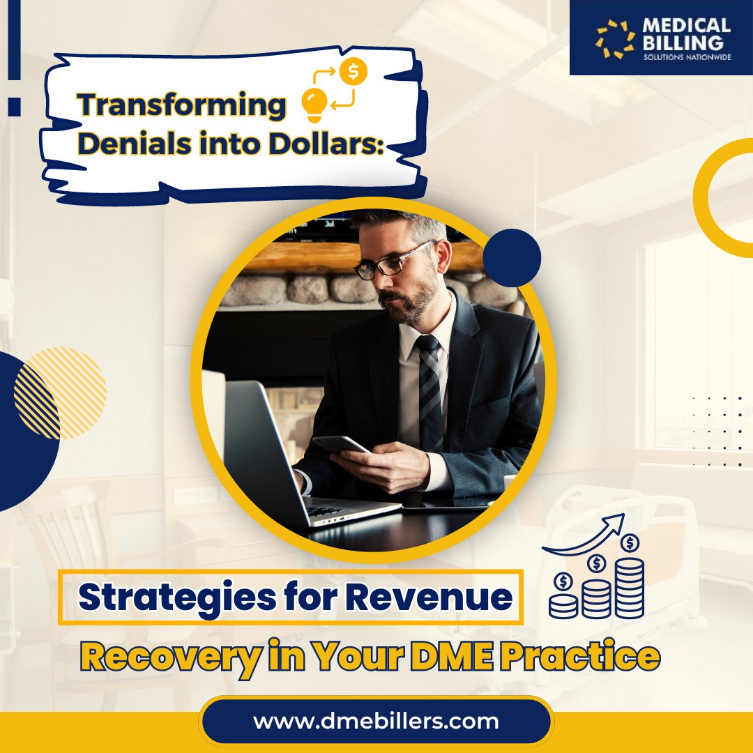 Turn setbacks into successes with our revenue recovery strategies for your DME practice! 💰 Let's transform denials into dollars and propel your business forward. 

#dmebilling #dmebillers #RevenueOptimization #RevenueRecovery #DMEPractice #HealthcareBilling