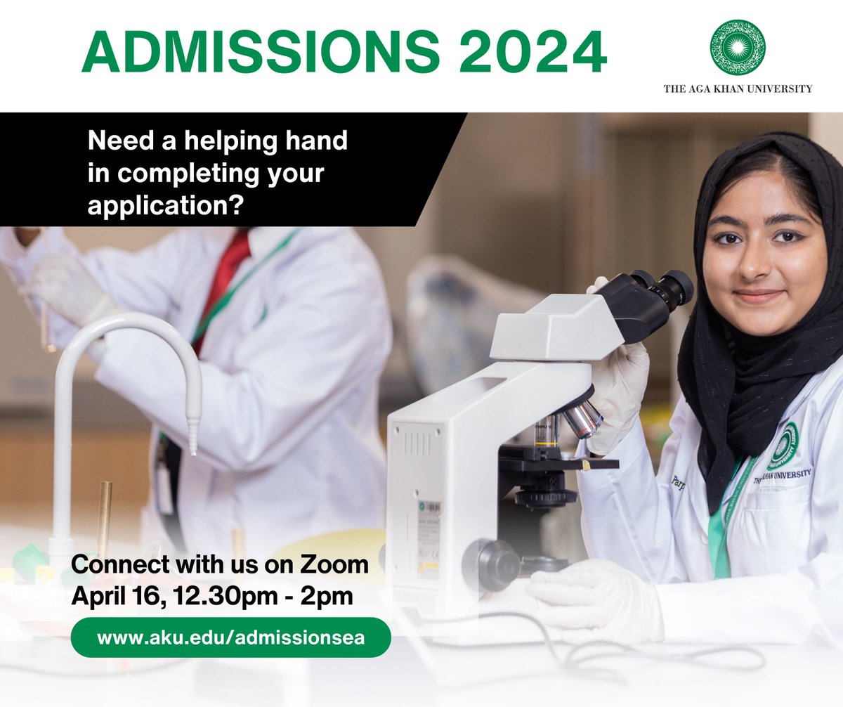 Need a helping hand in completing your application? Sign up for our online session to get assistance: aku-edu.zoom.us/webinar/regist… You may also email us for support: E: admissions.ke@aku.edu To submit your application visit aku.edu/admissionsea #AKUAdmissions