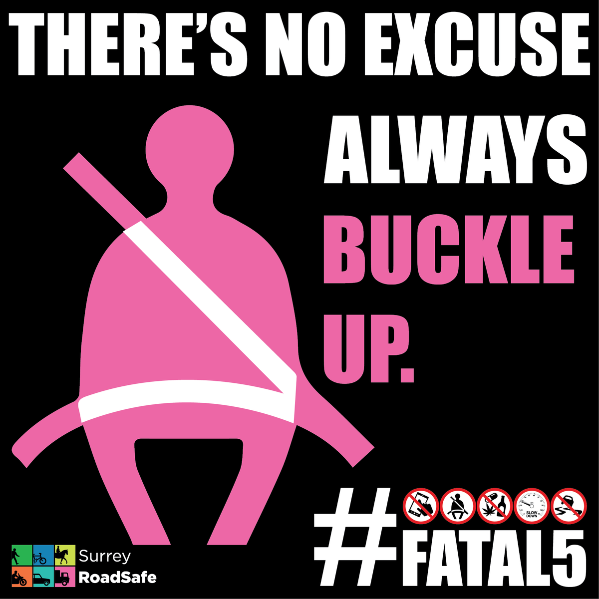 Since 31st Jan 1983 it has been a legal requirement for drivers and passengers (of all ages) to wear a seatbelt. Wearing a seatbelt saves hundreds of lives every year. There is no excuse not to wear one. Always buckle up before heading off. #Fatal5 #opfatalfails