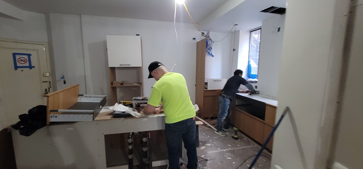 New kitchen installation in our Park Avenue project just started. Can't wait for the results!👍 #kitchendesign #kitcheninstallation #customcabinetry @PremCabinetsNYC @ACShotsNYC