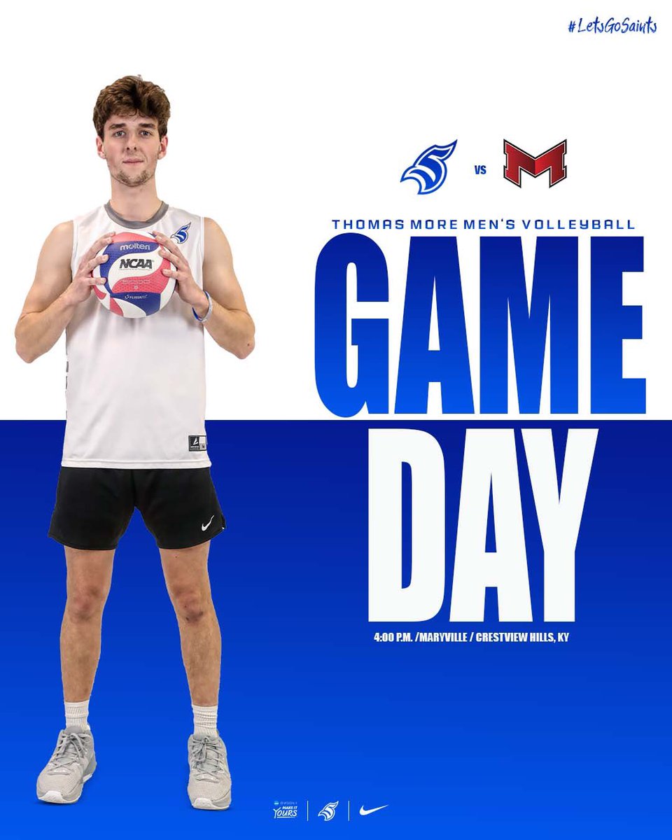 IVA TOURNAMENT.

🏐: Men's Volleyball vs Maryville
⏰: 4:00 P.M.
📍: Crestview Hills, KY
🏟️: Connor Convocation Center
🖥️: tinyurl.com/ckuvprkw
📊: tinyurl.com/4hz5uwa5

<a href="/Saints_MVB/">Thomas More Men's Volleyball</a> 

#LetsGoSaints