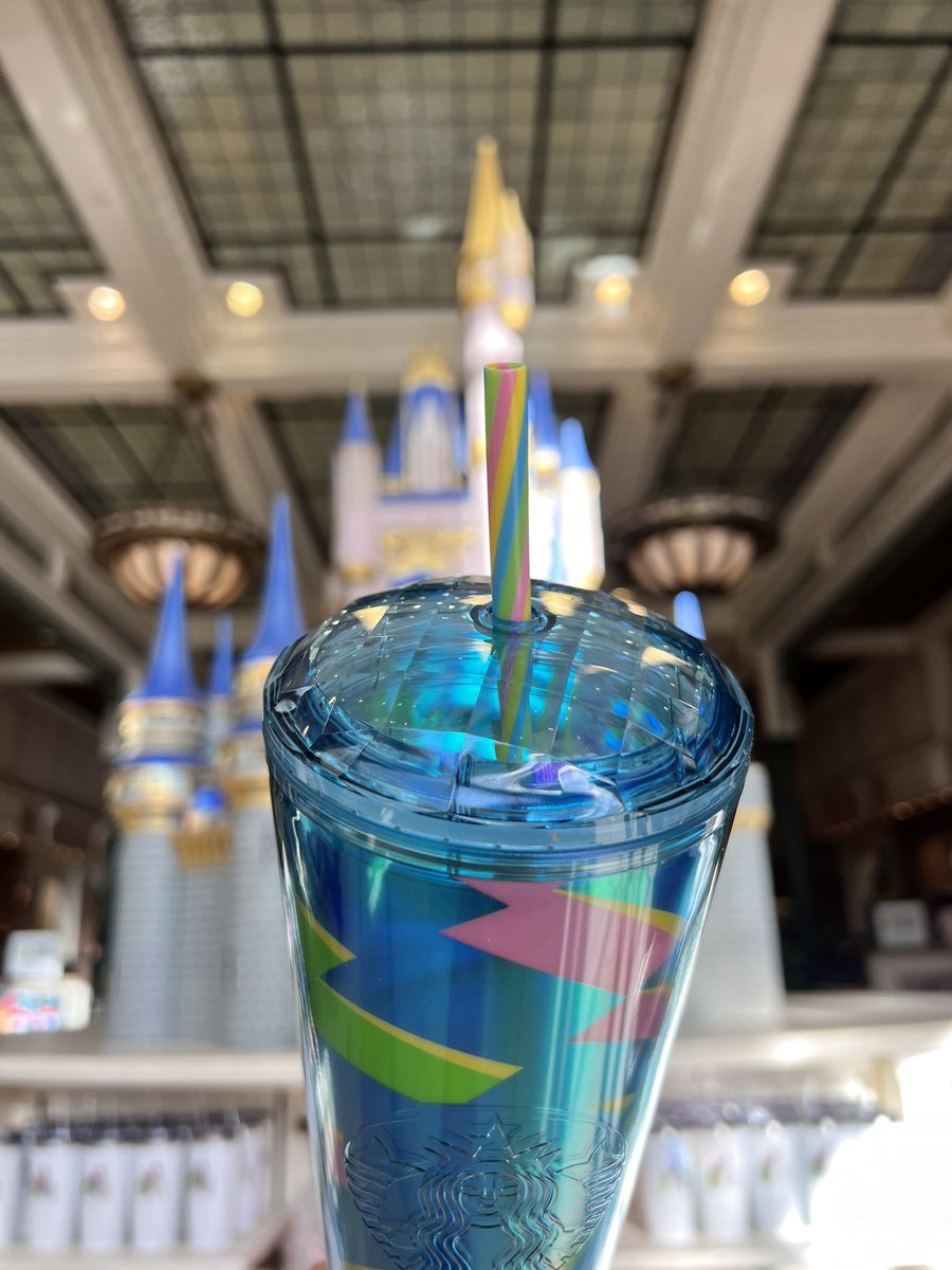 NEW 🍭Lollipop🍭 themed Starbucks tumbler has come to Walt Disney World! We spotted this one in the Emporium!