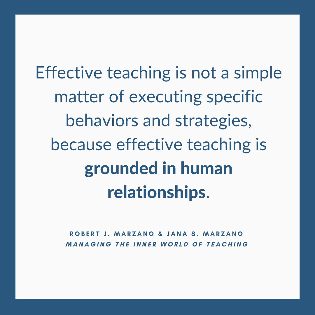 📚 Explore 'Managing the Inner World of Teaching' by Robert & Jana Marzano. Uncover the vital role of human connections in effective teaching beyond just strategies and behaviors. Your guide to impactful teaching starts here ➡️ bit.ly/49Amoqq #TeachingDepth 🍎🤝