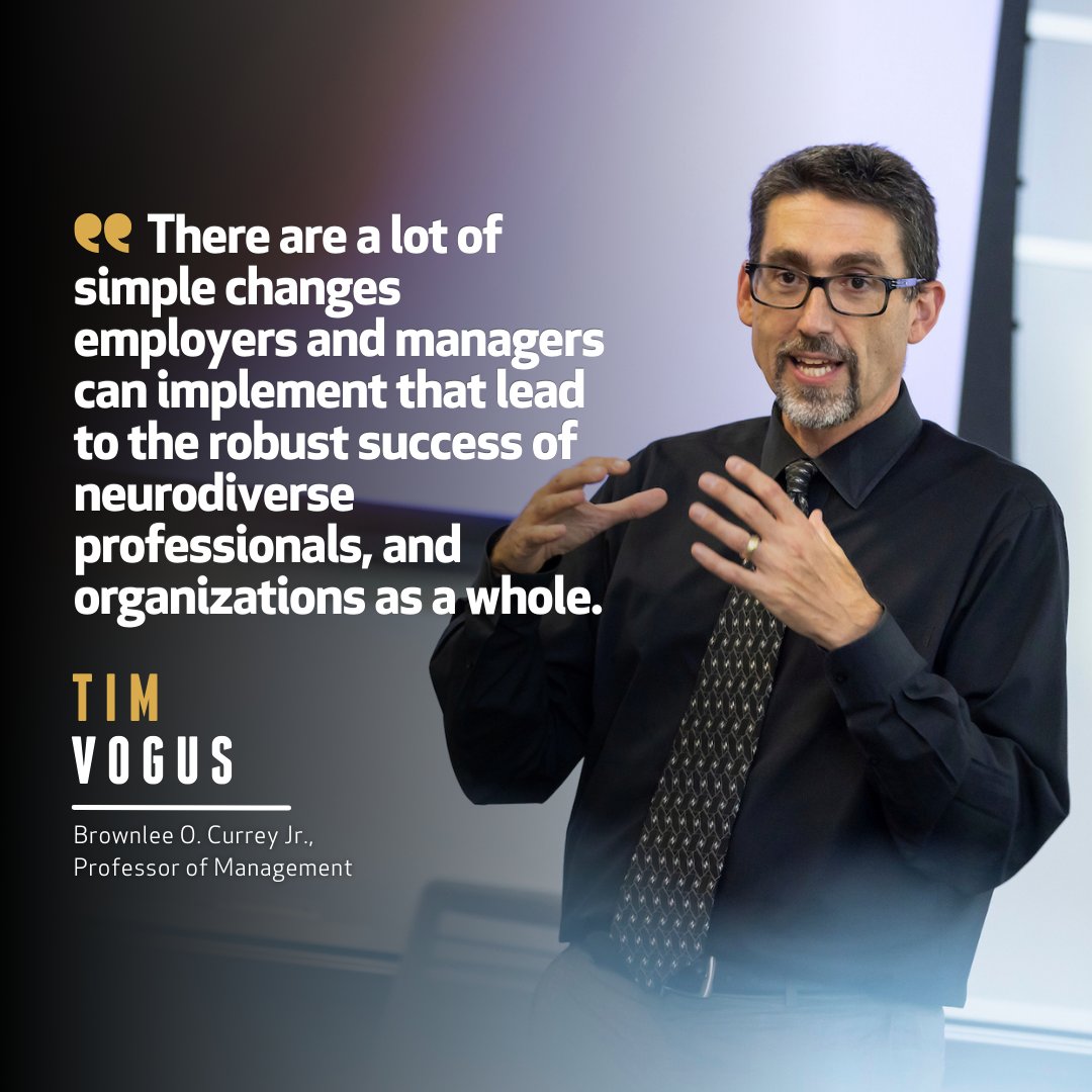 Professor Tim Vogus discusses challenges faced by neurodivergent professionals and shares steps we can all take to create more inclusive workplaces. Read the full article here: ow.ly/LW7850R9iCG #InclusiveWorkspaces