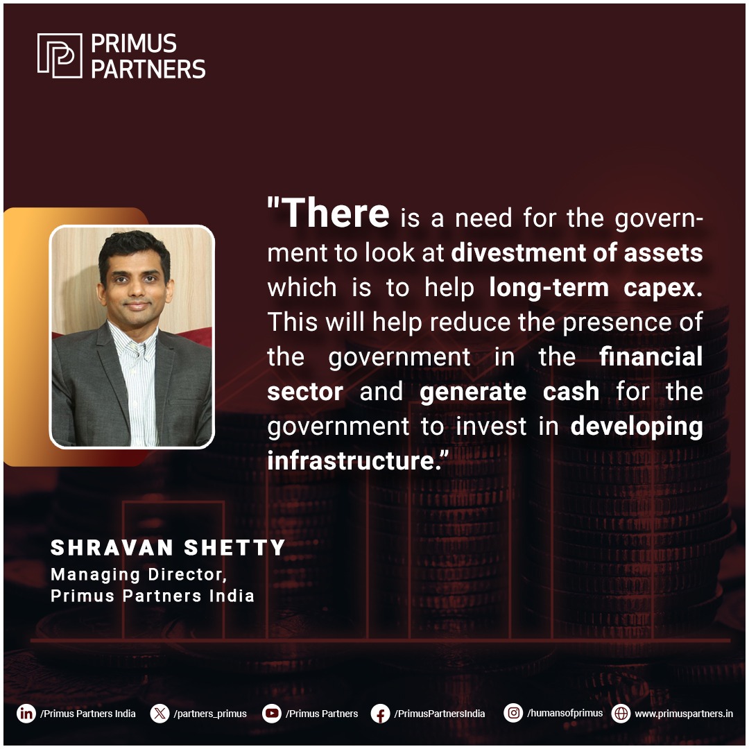 partners_primus's tweet image. In a feature by @narayan_subhash in @livemint , our MD, Shravan Shetty highlighted the necessity for the government to prioritize divestment of assets, which can facilitate long-term capital expenditure.

Read more: 
livemint.com/economy/roadma…

#FinancialReforms #FinancialSector
