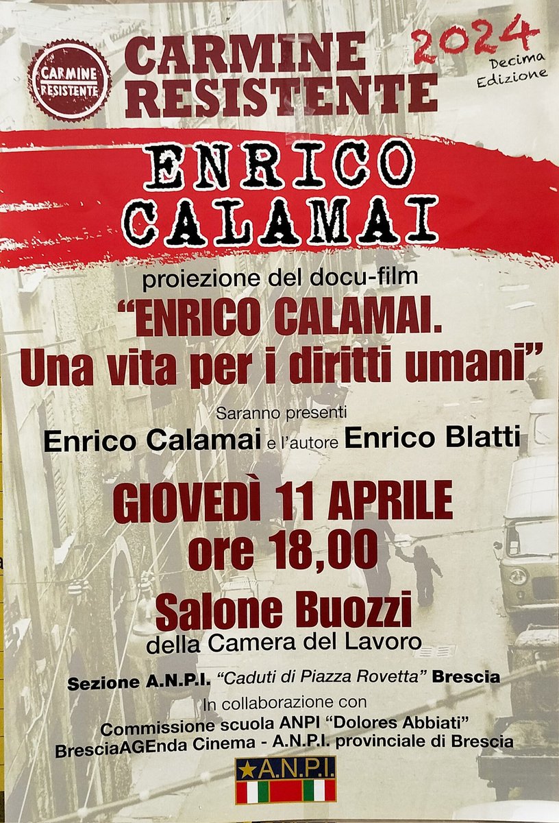 ANPIRomaPosti's tweet photo. 🟥L'ex Console #EnricoCalamai risponde alle domande degli spettatori dopo la proiezione del film "Enrico Calamai una vita per i diritti umani" di #EnricoBlatti.E' accaduto
Ieri presso la Sala #Buozzi della #CGIL a #Brescia. https://t.co/Zc6SBcwjZw