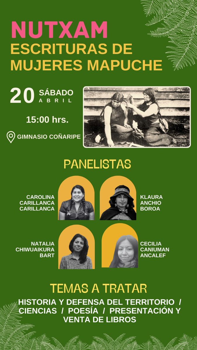 En Coñaripe invitan a Nutxam: «Escrituras de Mujeres Mapuche» mapuexpress.org/2024/04/12/en-…