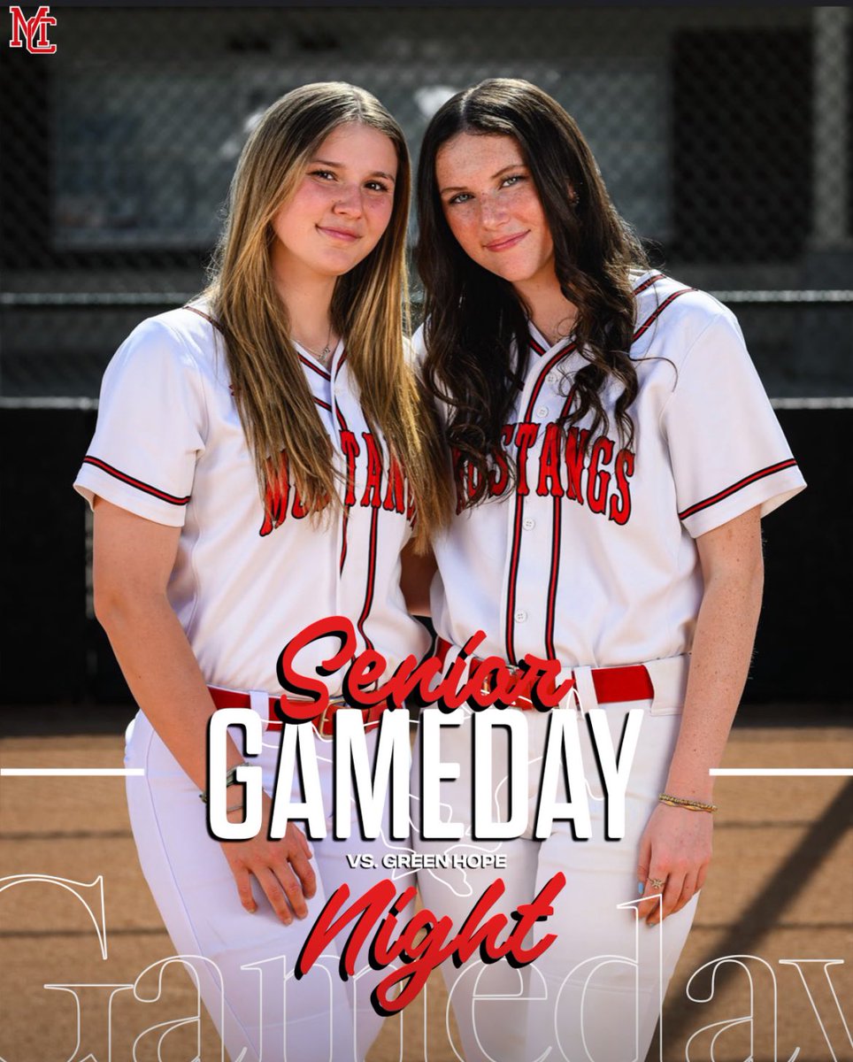 GAMEDAY!!! It’s SENIOR NIGHT!!! Come celebrate our two seniors today at home against Green Hope! Ceremony starts at 5:15 game time is 6‼️🥎