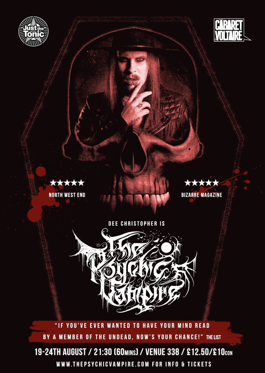 Tickets @ tickets.edfringe.com/whats-on/dee-c… #Edinburgh #edfringe #edfringe2024 #vampire #magic #quickflyer 🔥🔥🔥