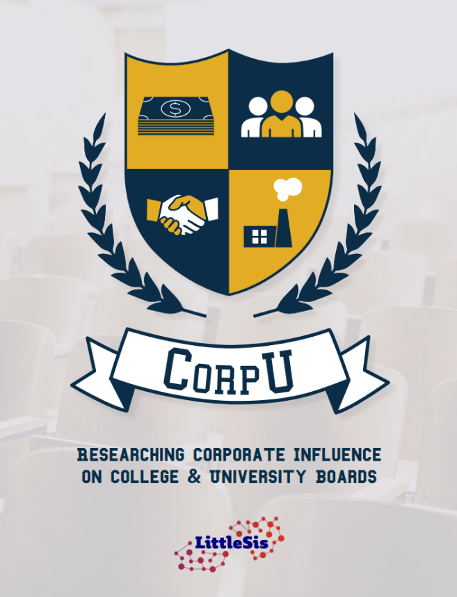 twittlesis's tweet photo. Corporate power dominates your university or college. Wall Street, Big Oil, landlords, and others dominate the heights of higher ed governance.

Learn more in our new #CorpU report: https://t.co/dAIdOA7Z7T https://t.co/35YbhH5pDS
