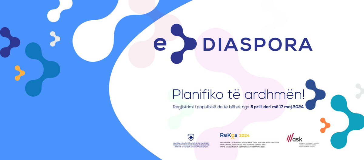 1/3 Kosova fillon për herë të parë regjistrimin online të Diasporës, përmes eDiaspora! 

Duke filluar nga 5 prill e deri me datën 17 maj 2024, do të realizohet procesi i regjistrimit të popullsisë së Kosovës, një prej proceseve më të rëndësishme zhvillimore të vendit.