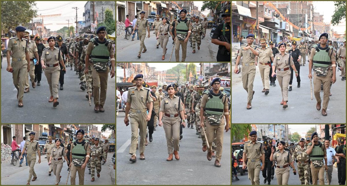 #SP_SDR @prachiIPS द्वारा आगामी त्योहार व लोकसभा सामान्य निर्वाचन-2024 के दृष्टिगत थाना शोहरतगढ़ पुलिस व अर्द्धसैनिक बल की संयुक्त टीम के साथ कस्बा शोहरतगढ़ में एरिया डोमिनेशन/रुट मार्च कर आमजनमानस को सुरक्षा का एहसास कराया गया ।
#UPPolice 
#Siddharthnagpol