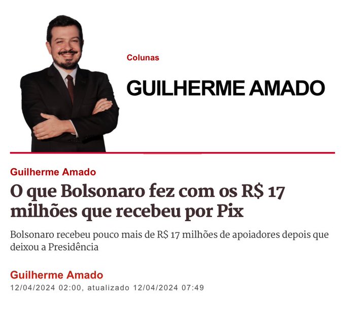 O que o Guilherme Desalmado faz com o salário dele? Não é da minha ou da nossa conta, né? Pois é!!! Mas o cara não passa um dia sem fazer papel de ridículo e mostrar seu desejo doentil por Bolsonaro!