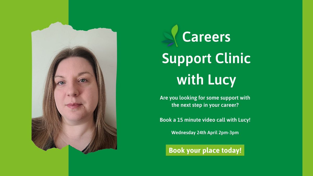 Are you looking for careers advice? Help with a CV? Information on the right courses for your career path? Book a 15 minute virtual session with Lucy! She's running her next clinic on Wednesday 24th - book your place today buff.ly/47eEGO0