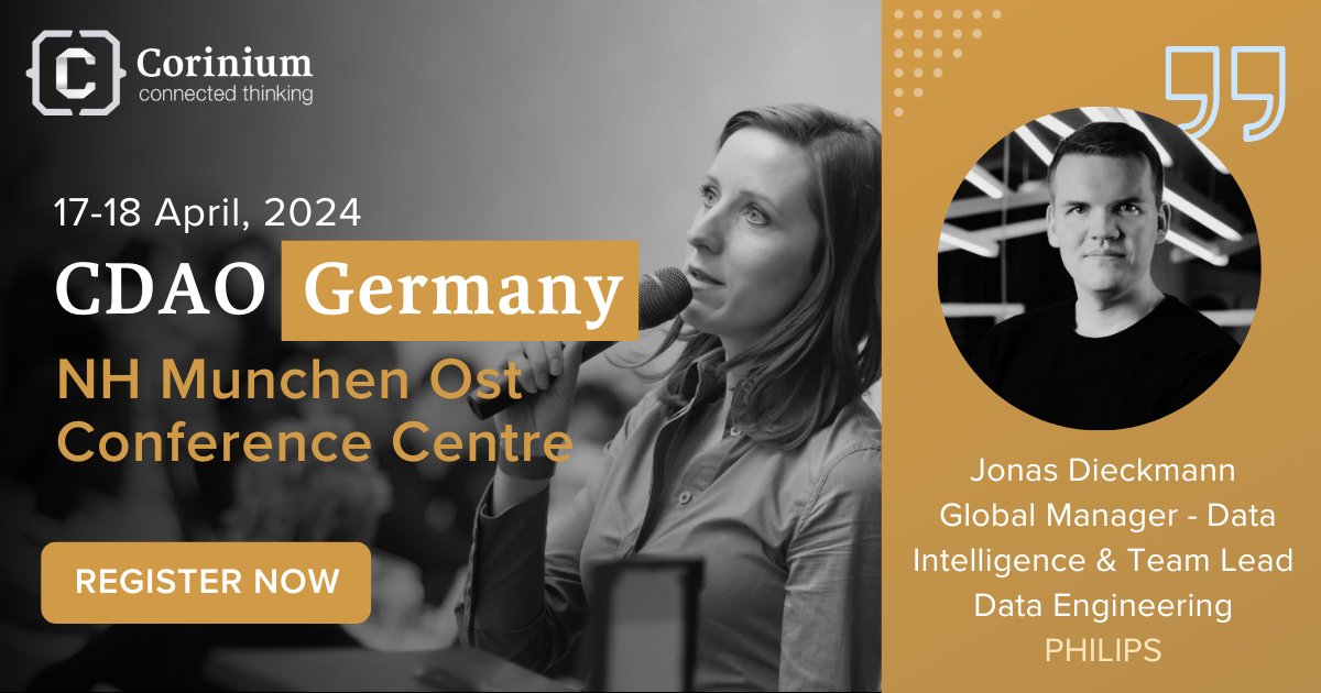 We have Jonas Dieckmann, Global Manager - Data Intelligence & Team Lead Data Engineering, from Philips joining us on two panel discussions for CDAO Germany! To find out more, read the agenda here: bit.ly/4as0uqy #CDAO #CDO #CAO #Data #Analytics #CDAOGermany