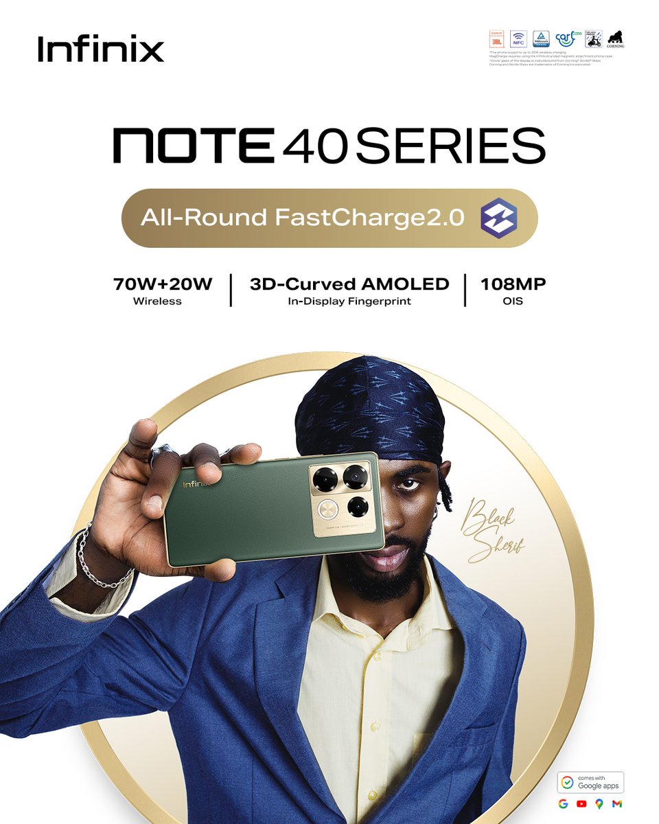 Introducing the future of smartphones! Say hello to the #Note40Series. Fully packed with cutting-edge features, and a sleek design, crafted with precision, and powered by innovation. Upgrade to greatness and redefine possibilities. Get yours NOW! #70WFastCharge