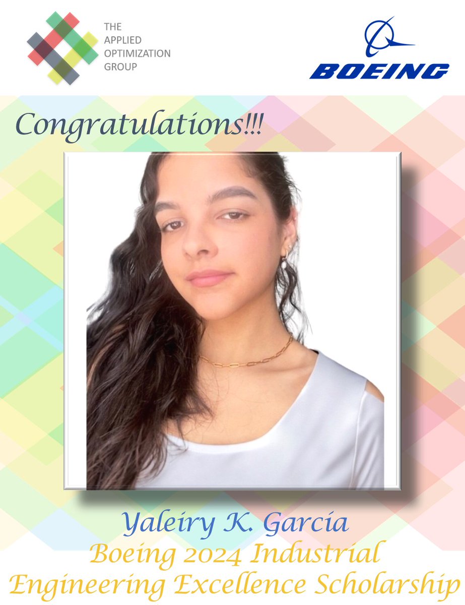 Congratulations, Yaleiry! 

#AOGachievers #IndustrialEng #UPRM #Boeing #Scholarships