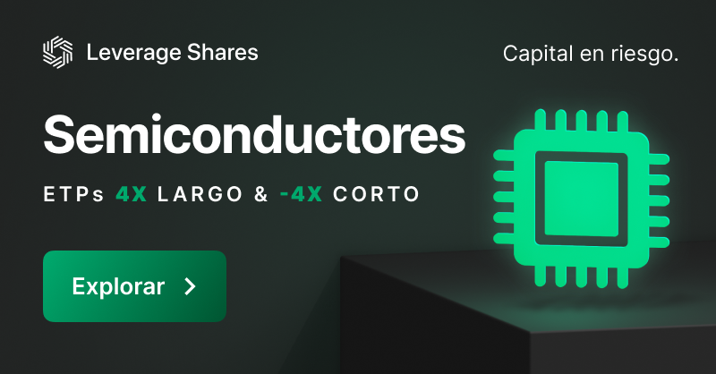 LeverageShares's tweet photo. Obtén hasta +4x de exposición larga o -4x de exposición corta en acciones populares de semiconductores a través de nuestros ETPs.

Somos el único proveedor en Europa que ofrece replicación física de ETPs apalancados e inversos.

Capital en riesgo.