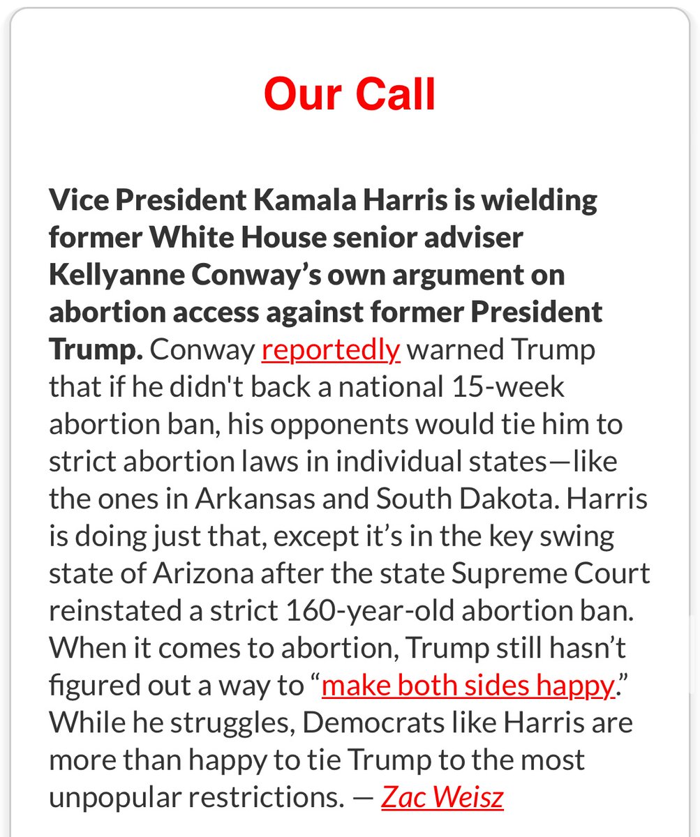 VP Kamala Harris is using Kellyanne Conway’s own argument against Trump. My take in today’s @njhotline