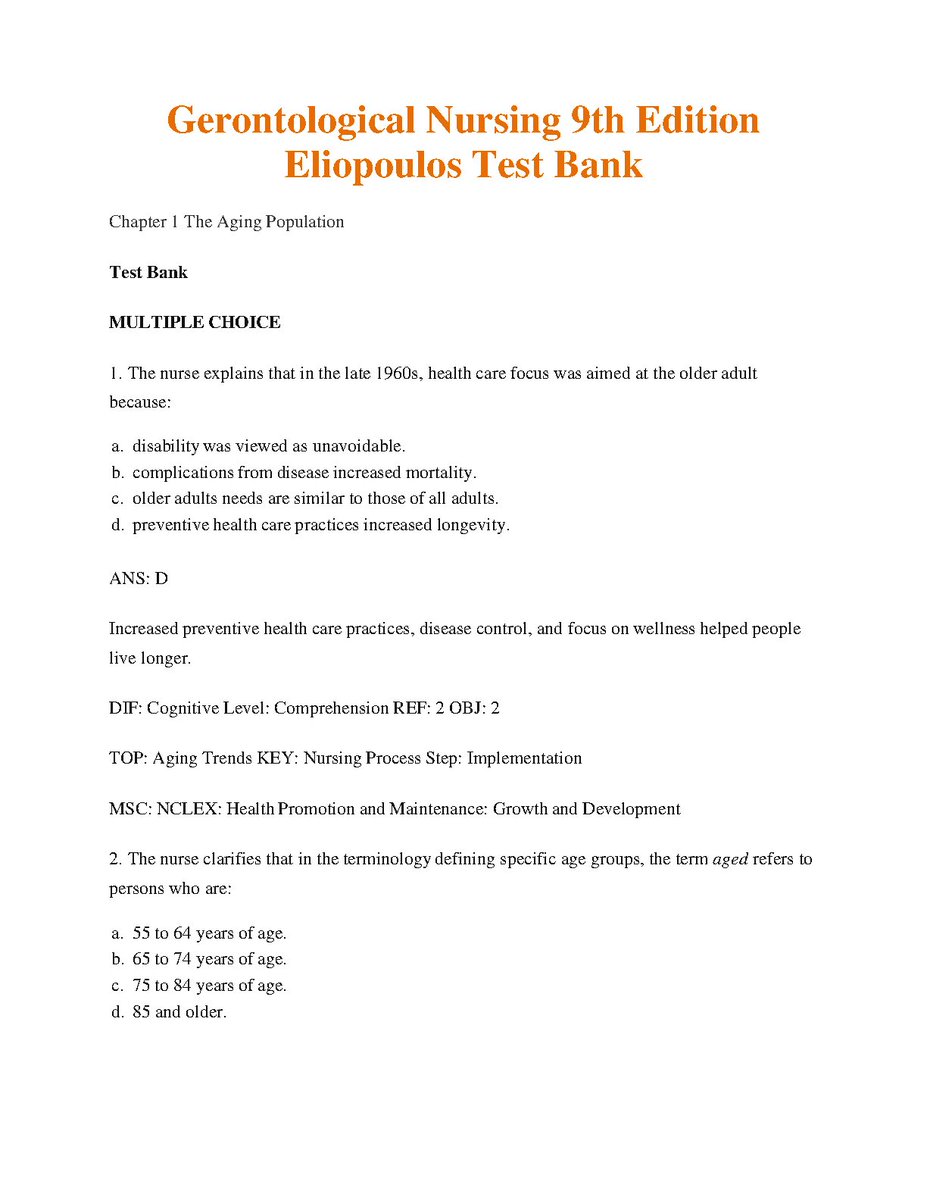 Test Bank for Gerontological Nursing 9th Edition BY Eliopoulos
fliwy.com/item/372911/te…

#TestBankforGerontologicalNursing #TestBank #GerontologicalNursing #nursing #fliwy #fliwy.com