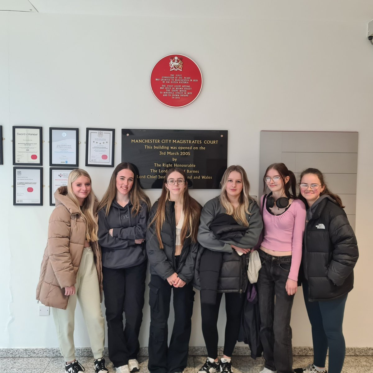 A1 Public Services students visited Manchester Magistrates Court before half term, linking to their studies on the course. The students had the opportunity to witness a range of cases along participate in a Q&A with Judges and Magistrates.