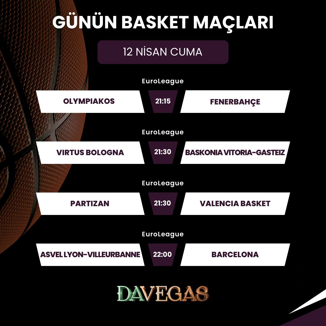 🏀 Dün kozlarını futbolda paylaşan Olympiakos ve Fenerbahçe bu sefer ise EuroLeague'de karşılaşıyor. Basketbolun heyecanı #Davegas'ta yaşanır! Davegas Giriş: bit.ly/3TaG3Jd