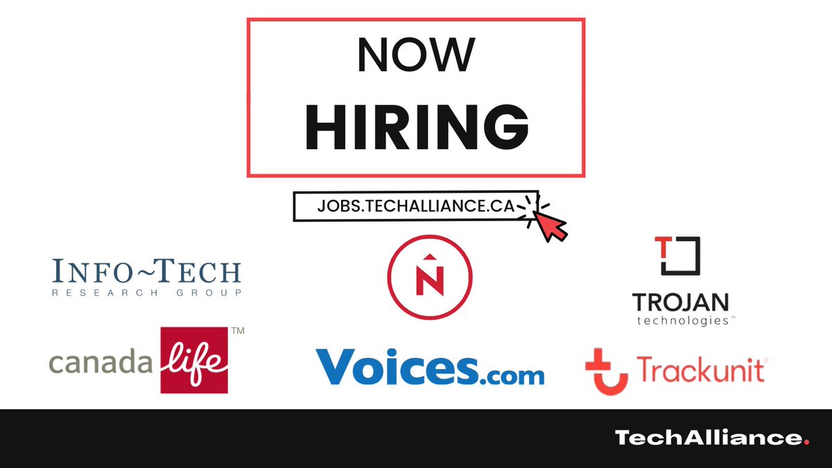 Looking for your next opportunity? Voices is looking for an AI/Machine Learning (ML) Engineer Trojan Technologies is looking for a Summer Research Intern Info-Tech Research Group is looking for a Marketing Specialist Check out our Job Board ⬇️ jobs.techalliance.ca