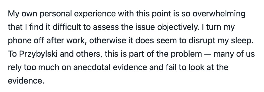 I'm going to humbly suggest that personal experience is evidence whether it gets dubbed 'anecdotal' or not and the deeper issue is the fostering over-dependence on expert opinion to make judgments about our own well-being.