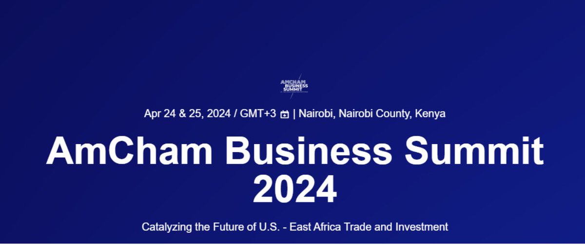 12 days to go: @AmChamKE summit will bring together 🇺🇸 and 🇰🇪 business leaders and strengthen trade ties between our countries. Learn more: amchambizsummit.com #USKEat60 #AmChamSummit24