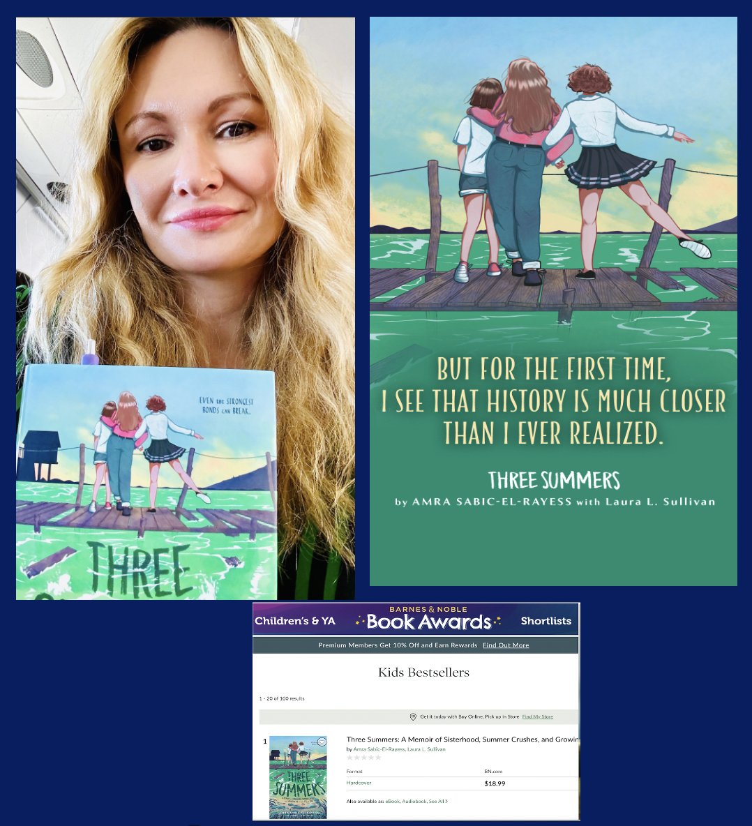 amrasabicPHD's tweet photo. Exciting news to share! My just published memoir #ThreeSummers has already reached impressive rankings on multiple platforms. It's an honor to announce that it's climbed to:

#1 Bestseller for Children’s Books on Barnes and Noble, 
#1 New Release in Children’s Military Books on Amazon, 
#1 Children's New Release on Barnes and Noble, 
#7 for Bestsellers for All Hardcover Books on Barnes and Noble,
#17 on the List of 100 Bestselling Books across All Categories on Barnes and Noble.