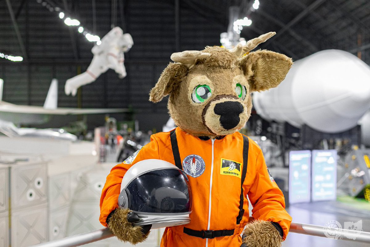 For today's #FursuitFriday, we celebrate International Day of Human Space Flight. On April 12, 1961, Yuri Gagarin became the first human to orbit the earth. Learn more about Yuri's achievement by visiting: un.org/en/observances… 🦌: Dash - AnthrOhio Mascot 📷: @BearDogShutter