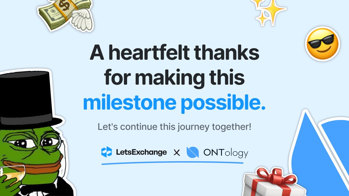🍾As we celebrate another year of @LetsExchange_io, we want to toast @OntologyNetwork for being our lighthouse in the foggy seas of crypto. Your guidance and support have been invaluable. 🌊Here's to navigating the future charting new territories together! #LetsExchangeTurns3,…