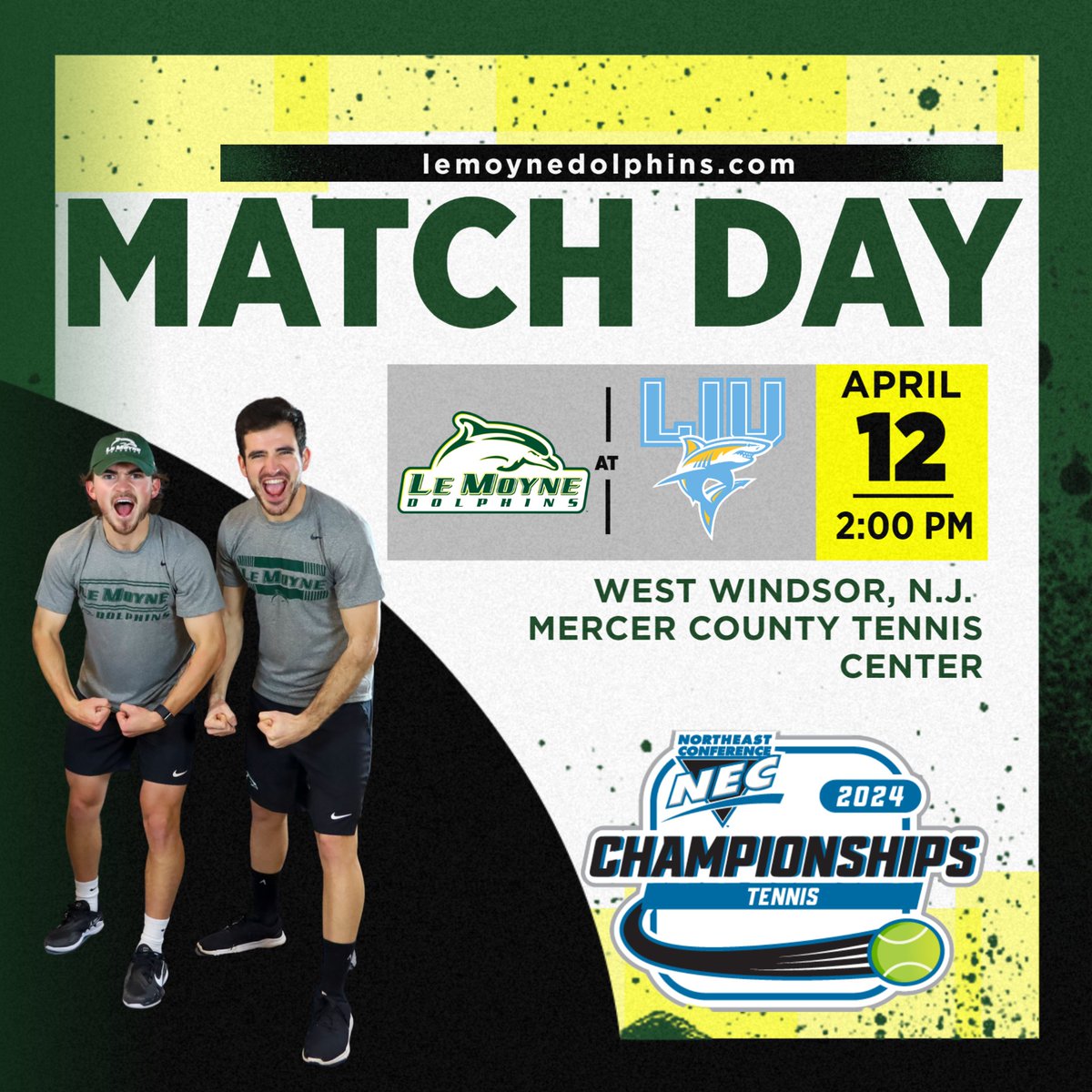 It's MATCH DAY!! and the quarterfinals of the NEC Championship! 🆚 LIU Sharks ⏰ 2:00 PM 🏟️ Mercer County Tennis Center - West Windsor, NJ