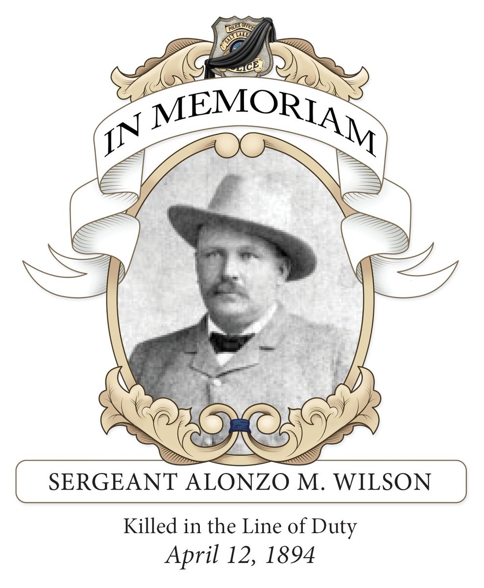 130 years ago, Sergeant Alonzo M. Wilson died from an accidental gunshot wound. Sergeant Wilson served our department for three years. We will #NeverForget his commitment and service to our community. #SaltLakeCity #SLC #SLCPD