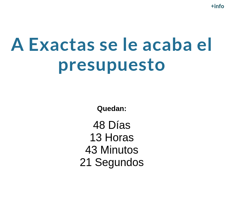 Tremendo esto. 

La facultad de Ciencias Exactas de la UBA hizo una web donde calculan cuando se les termina el presupuesto. 

La consulta acá: sites.google.com/view/cierra-ex…