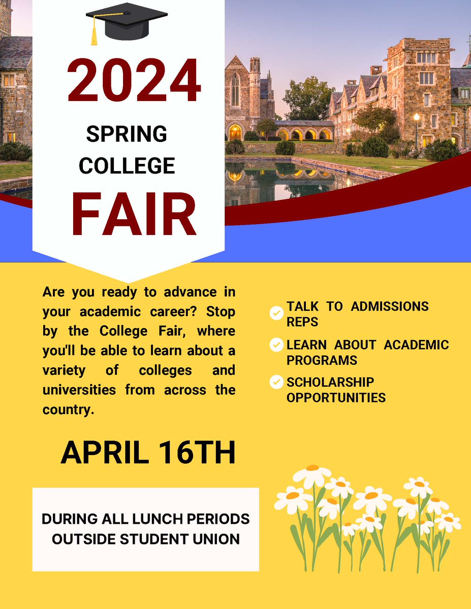 Attention all students!! Come hear from some incredible colleges, including St. John Fisher, RIT, U of R, SUNY Geneseo, and so many more #AquinasInstitute #CollegeFair