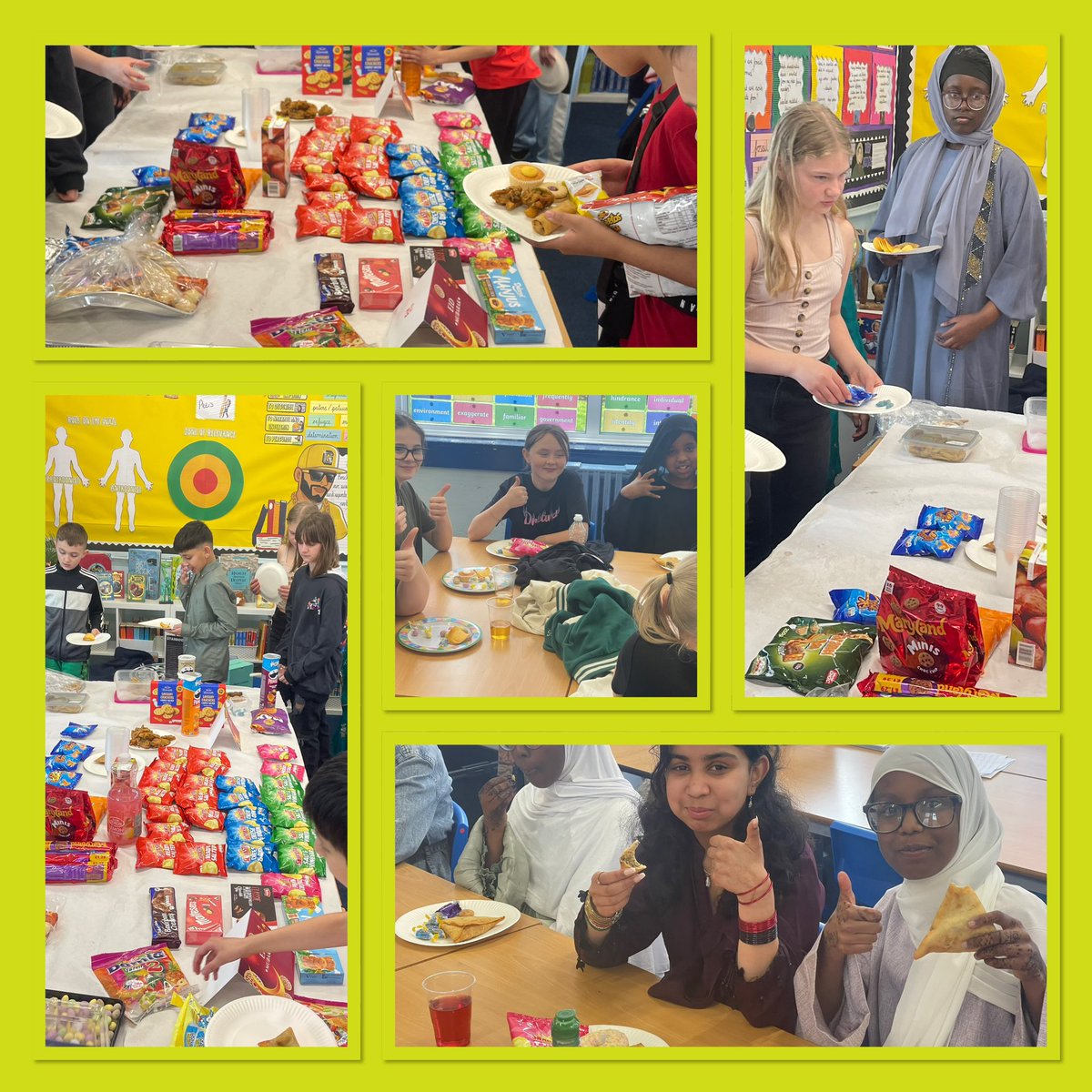 Year 6 Eid party is off to a great start- the generosity of our families is truly remarkable, the children have brought in so much food, we are having a real feast! @lea_forest_curr @LFP_DHT_MrW @Lea_Forest_HT