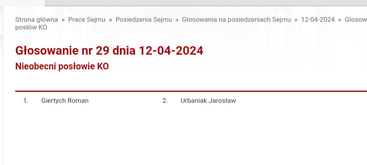 Wesoły Romuś unika odpowiedzialności przed wyborcami. Nie uczestniczyl w glosowaniu. Panie @GiertychRoman a idź Pan whuj. Zatrzasnął się Pan w kiblu?