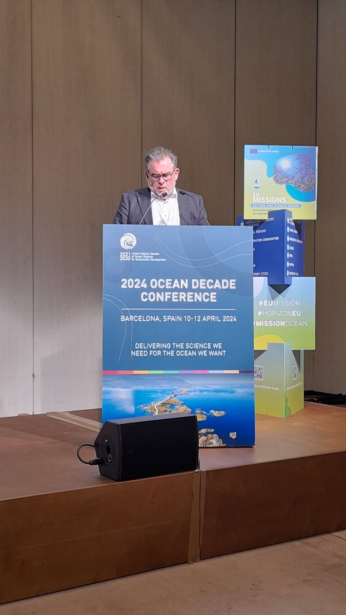 📢#highlights from the #OceanDecade in Barcelona! Mr Bell stated 'we need to put 'nostrum' into 'mare' and give a sense of ownership'🌊 Thank you Mr Bell, we share you inspiring message with all the #Mediterranean community! 💪 @bellser48 #MissionOcean @OurMissionOcean