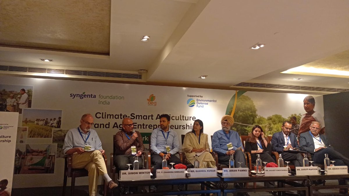 Dr. Simon Winter is chairing the session on #Agrientrepreneurship 100,000 AEs by 2030. Panelists are from MANAGE, Syngenta, DCM Shriram, IDH, UNISEF, World Bank and Rivulis.