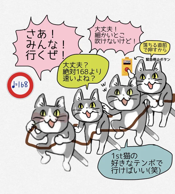 クライマックスだ!駆け抜けろ!(猫なので制限速度標識は読めません) 