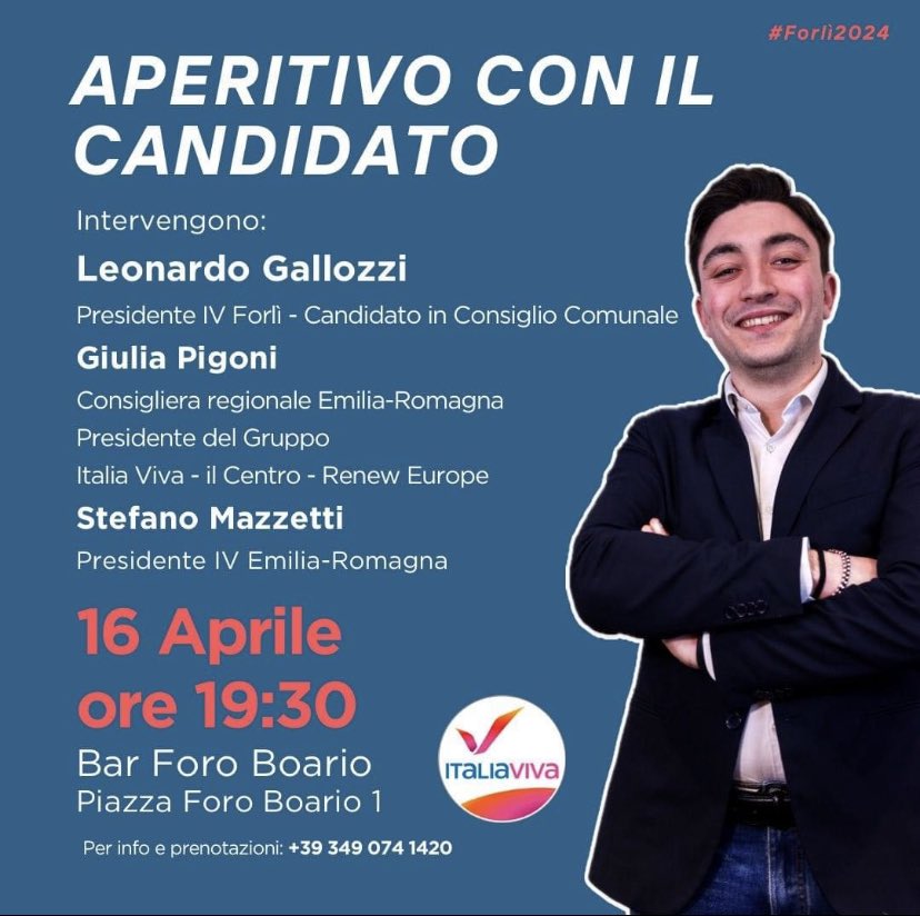 📣 Il #16aprile ci vediamo a #Forlì alle ore 19.30 con @GiuliaPigoni Leonardo Gallozzi e gli amici di @ItaliaViva #Forlì 
👇