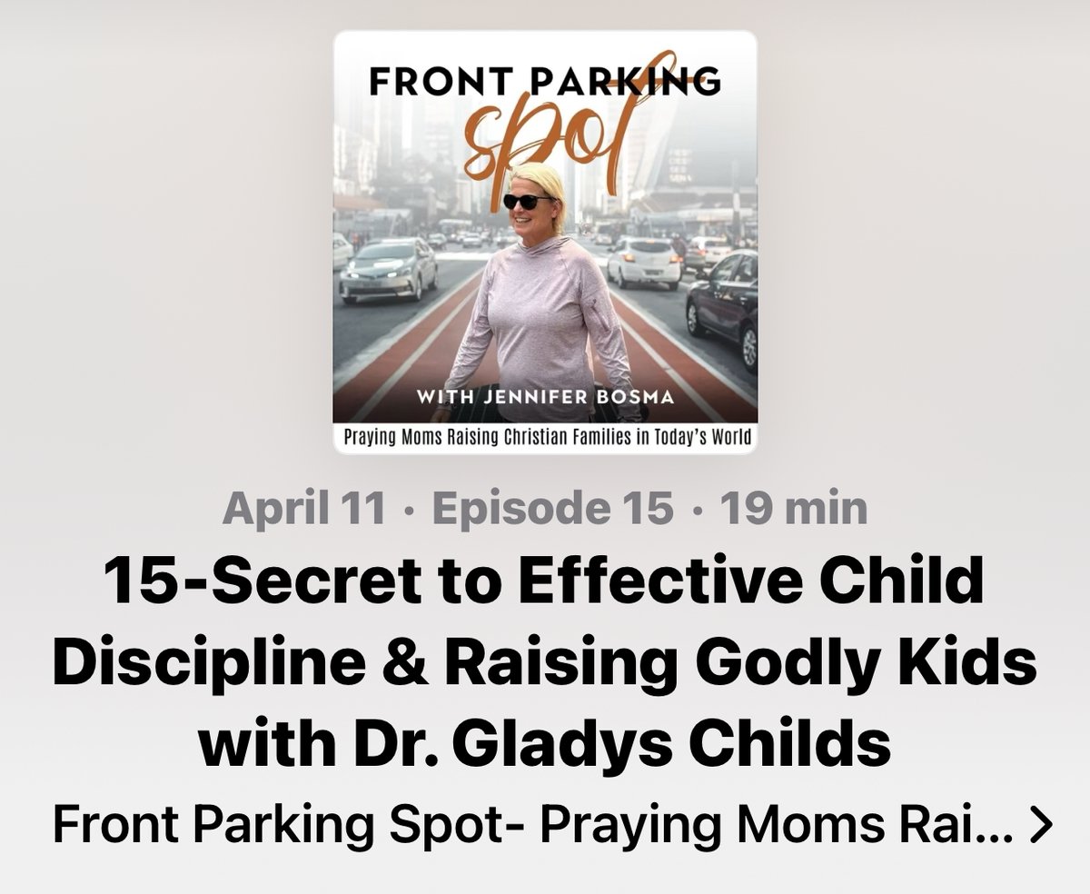 If you struggle with raising your kids, this podcast is worth listening to. So happy to have talked with @jennifer_bosma on the Front Parking Spot Podcast buff.ly/3VQG7Pz
