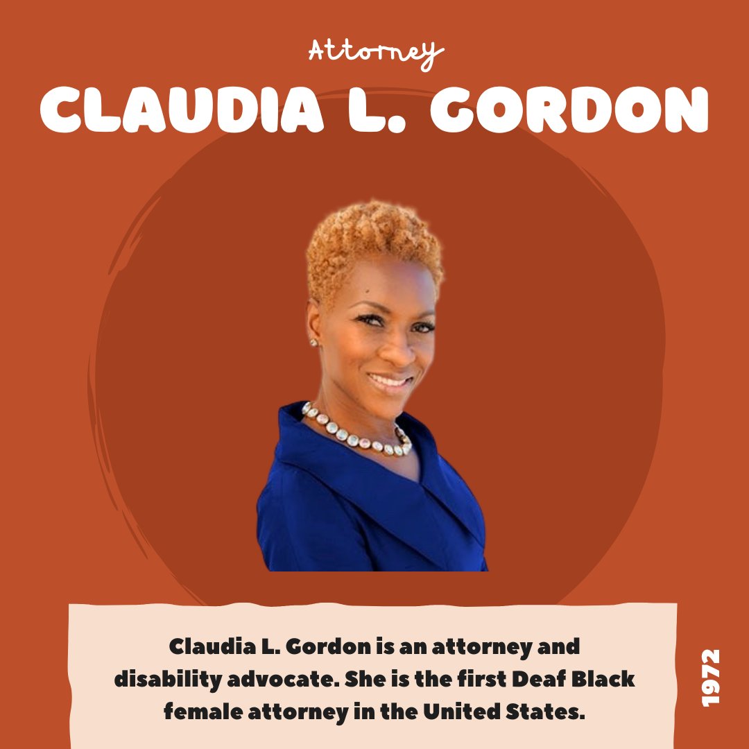 Today for Deaf History Month we are spotlighting attorney, Claudia L. Gordon.
#DeafHistoryMonth #InclusionMatters 🤟📚🌍