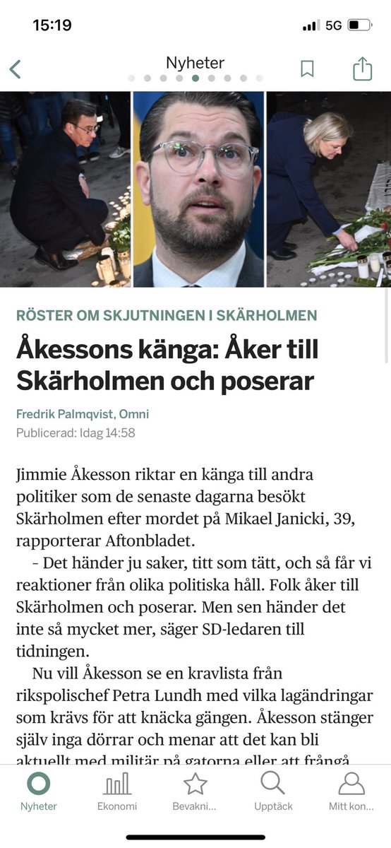 Jag tror ärligt talat Åkesson säger såhär för att han är för lat för att resa sig från soffan i Sölvesborg