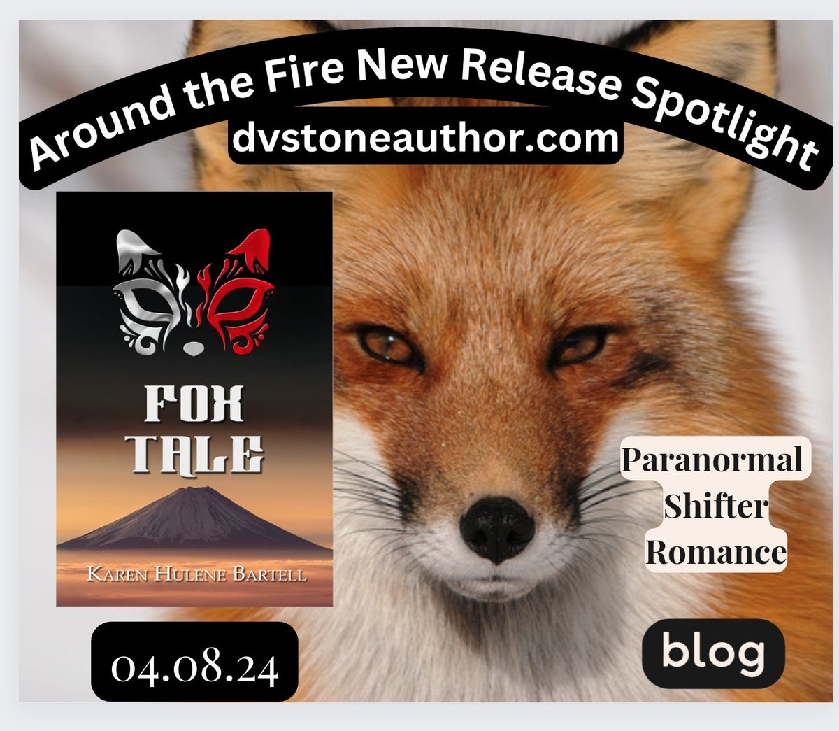 Around the Fire
dvstoneauthor.com/around_the_fire interviews Karen Hlene Bartell whoshares not only her latest paranormal romance but also gives insight into writing the genre. 

#author #authorlife #Spotlight #bookblogger #newrelease #paranormalromance