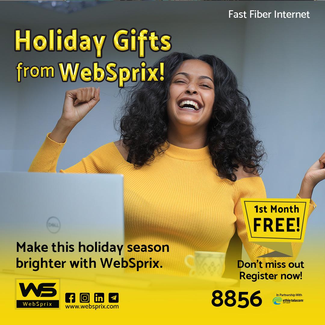 WebSprix_'s tweet photo. Upgrade your holidays with WebSprix! Enjoy high-speed fiber internet, connect with loved ones, and get your first month free. Order now for an unforgettable season. Visit our website to register: [Link] #WebSprix #HolidayDiscount #CreatingPowerfulConnections https://t.co/uxuvOYqjqD