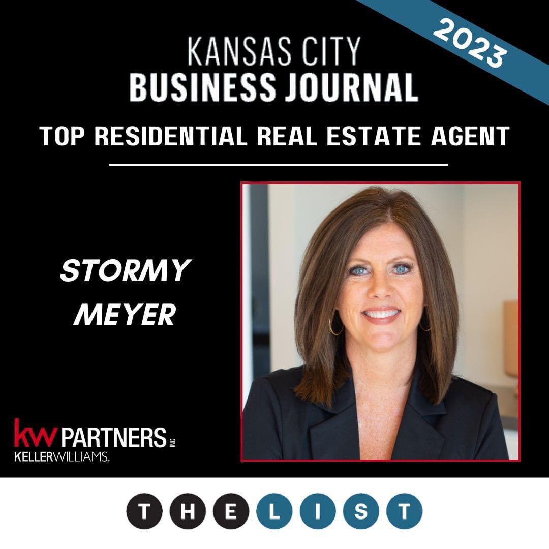 GRATEFUL &amp; THANKFUL for my clients that trust me to serve you and be a part of your real estate journey. I am honored to be included in the Kansas City Business Journal for 2023. THANK YOU to my friends, family, clients that continue to support my small business.  💙-Stormy