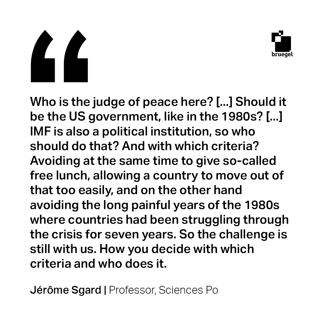 🎙 1982: the debt crisis that could have destroyed Western banking Jérôme Sgard addresses the global impact of the 1982 debt crisis as well as the Brady bond debt relief plan that followed. Listen to the full podcast with @rebeccawire and @PaulBlustein bruegel.org/podcast/1982-d…